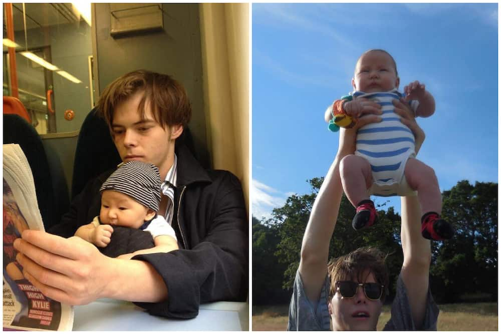 Charlie Heaton and his son Archie Heaton